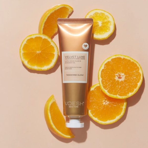 ⭐️ $10 - VOESH TANGERINE GLOW VELVET LUXE VEGAN BODY & HAND CREME - Picture 1 of 8